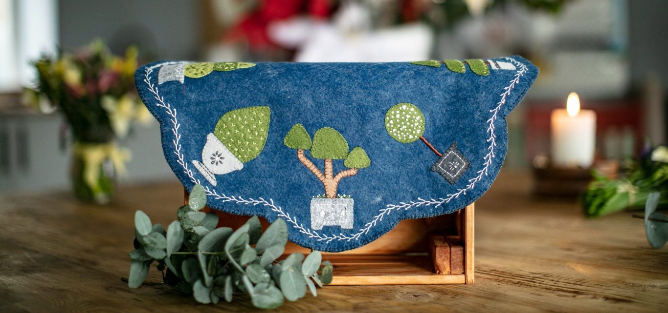 Penny Rugs Woolfelt applique - Topiary Trees